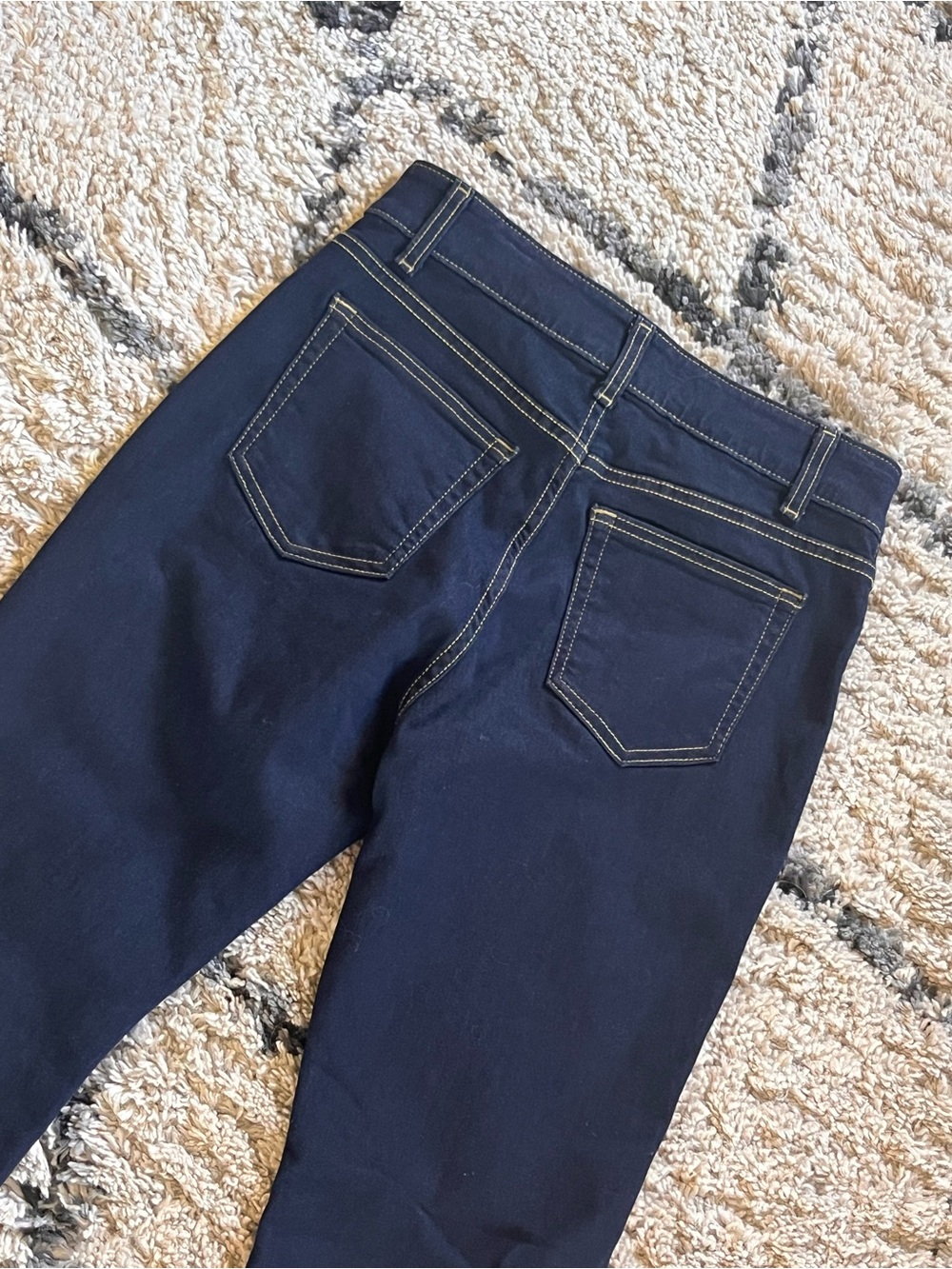 Michael Kors Dark Wash High Rise Flare Jeans Front Patch Pockets Size 8 - Picture 5 of 9